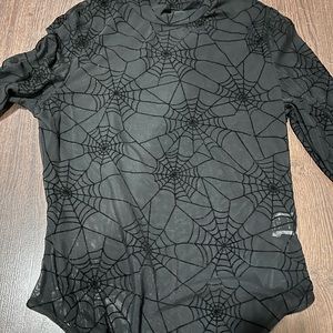 Sheer spiderweb bodysuit